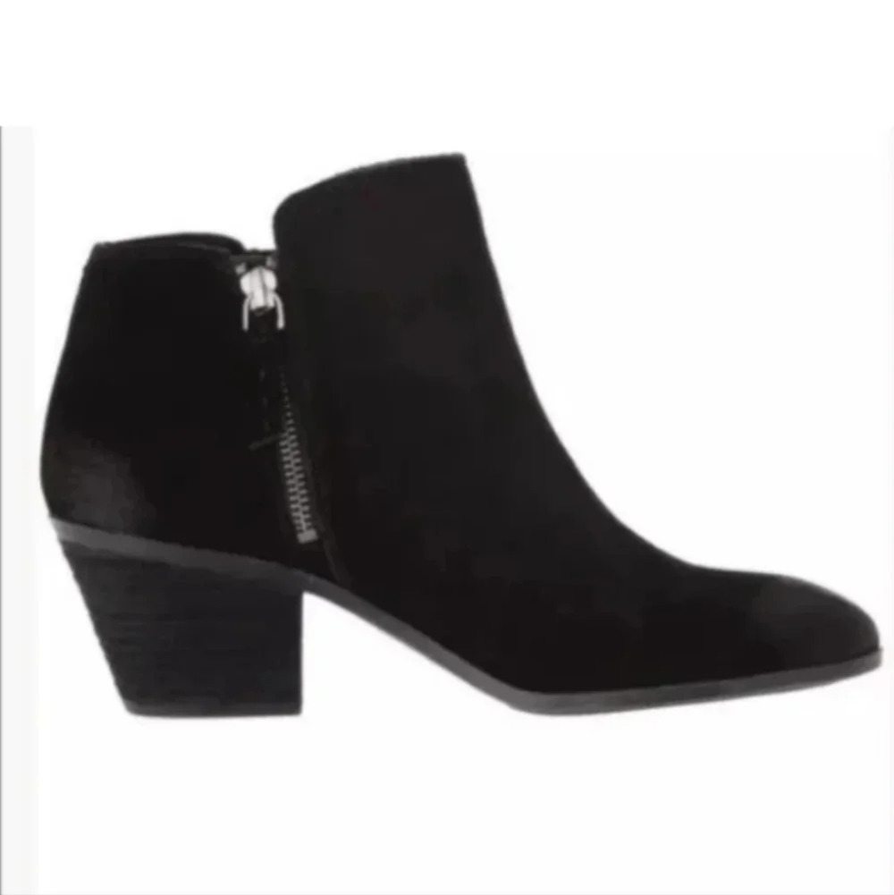 Frye Judy Black Suede Leather Booties Double Zipper